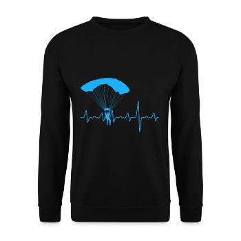 Paragliding heart pulse - Unisex Sweatshirt - black - Front - Alina (178cm) & Michal (187cm)