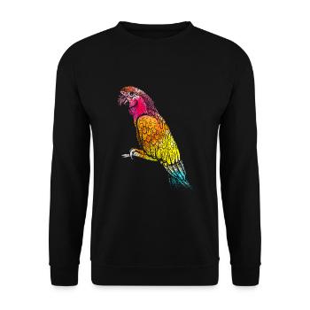Parrot animal - Unisex Sweatshirt - black - Front - Alina (178cm) & Michal (187cm)