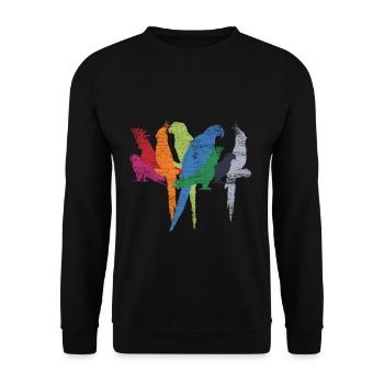 Parrot birds - Unisex Sweatshirt - black - Front - Alina (178cm) & Michal (187cm)