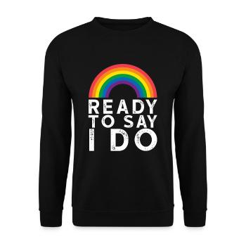 Mariage LGBT - Sweat-shirt Unisexe - noir - Devant - Alina (178cm) & Michal (187cm)