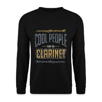Musicien clarinette - Sweat-shirt Unisexe - noir - Devant - Alina (178cm) & Michal (187cm)