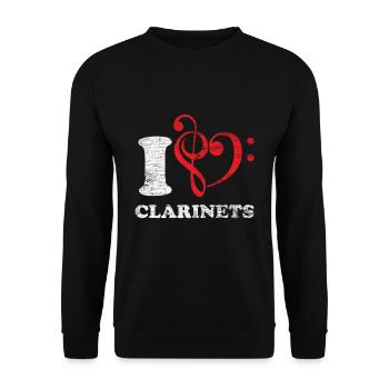 Passion clarinette - Sweat-shirt Unisexe - noir - Devant - Alina (178cm) & Michal (187cm)