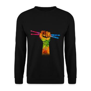 batterie - Sweat-shirt Unisexe - noir - Devant - Alina (178cm) & Michal (187cm)
