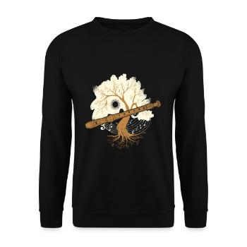 flute - Unisex Sweatshirt - black - Front - Alina (178cm) & Michal (187cm)