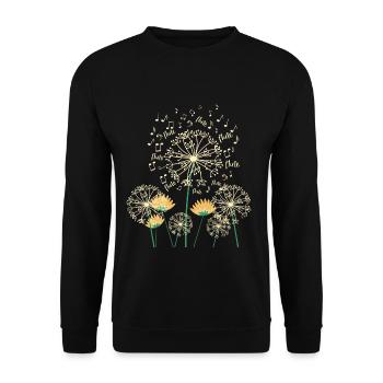 Pusteblume Flöte - Unisex Pullover - Schwarz - Vorne - Alina (178cm) & Michal (187cm)
