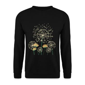 Flute dandelion - Unisex Sweatshirt - black - Front - Alina (178cm) & Michal (187cm)