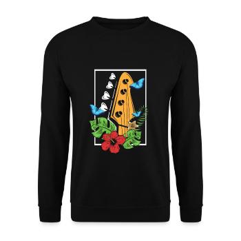 guitare basse - Sweat-shirt Unisexe - noir - Devant - Alina (178cm) & Michal (187cm)