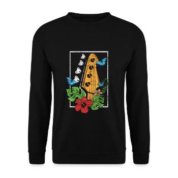 Instrument de musique basse - Sweat-shirt Unisexe - noir - Devant - Alina (178cm) & Michal (187cm)
