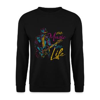Vie de musique de guitare - Sweat-shirt Unisexe - noir - Devant - Alina (178cm) & Michal (187cm)