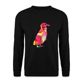 Pinguin Niedliches Tier - Unisex Pullover - Schwarz - Vorne - Alina (178cm) & Michal (187cm)