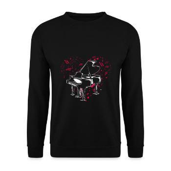 Klavier - Unisex Pullover - Schwarz - Vorne - Alina (178cm) & Michal (187cm)