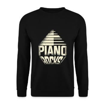 Klavier - Unisex Pullover - Schwarz - Vorne - Alina (178cm) & Michal (187cm)