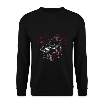 Piano musical instrument - Unisex Sweatshirt - black - Front - Alina (178cm) & Michal (187cm)