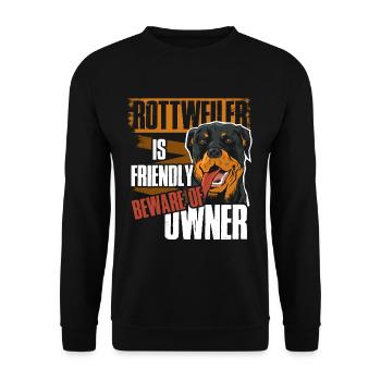 Rottweiler Besitzer - Unisex Pullover - Schwarz - Vorne - Alina (178cm) & Michal (187cm)
