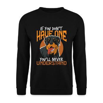 Animal de compagnie Rottweiler - Sweat-shirt Unisexe - noir - Devant - Alina (178cm) & Michal (187cm)