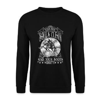 Cowboy cowboy boots - Unisex Sweatshirt - black - Front - Alina (178cm) & Michal (187cm)
