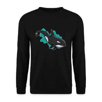 Killer whale animal lover - Unisex Sweatshirt - black - Front - Alina (178cm) & Michal (187cm)