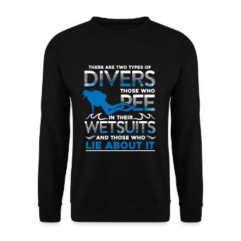 Plongeurs plongeurs - Sweat-shirt Unisexe - noir - Devant - Alina (178cm) & Michal (187cm)