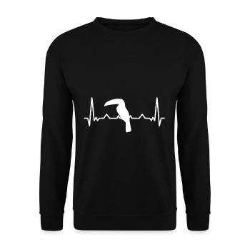 Rythme cardiaque de Tukan - Sweat-shirt Unisexe - noir - Devant - Alina (178cm) & Michal (187cm)