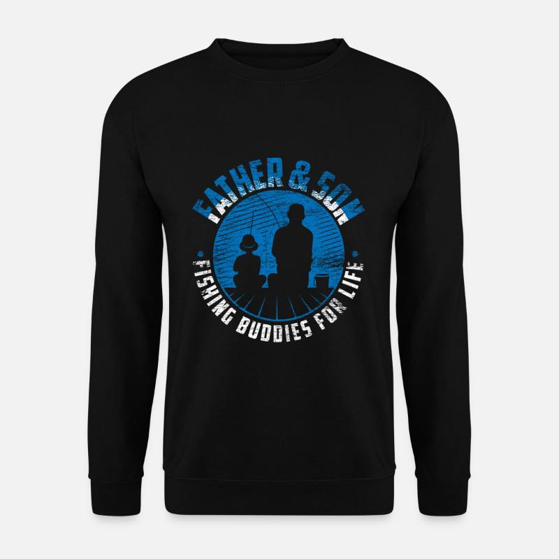 Vater Sohn Angler - Unisex Pullover - Schwarz