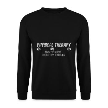 Physiotherapy patience - Unisex Sweatshirt - black - Front - Alina (178cm) & Michal (187cm)