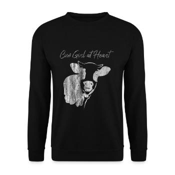 cow - Unisex Sweatshirt - black - Front - Alina (178cm) & Michal (187cm)