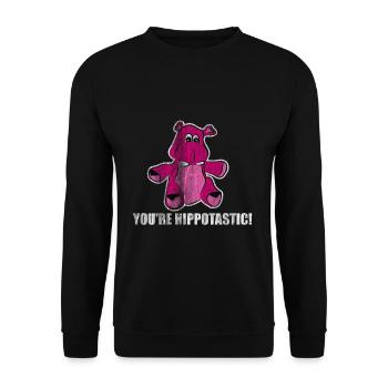 hippo - Unisex Sweatshirt - black - Front - Alina (178cm) & Michal (187cm)
