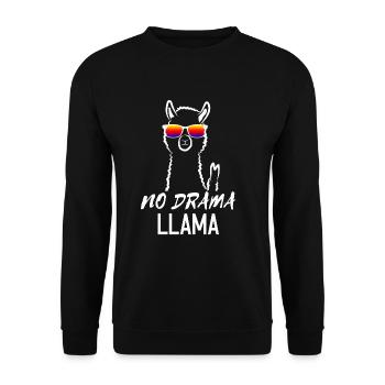 Lama drama - Unisex Sweatshirt - black - Front - Alina (178cm) & Michal (187cm)