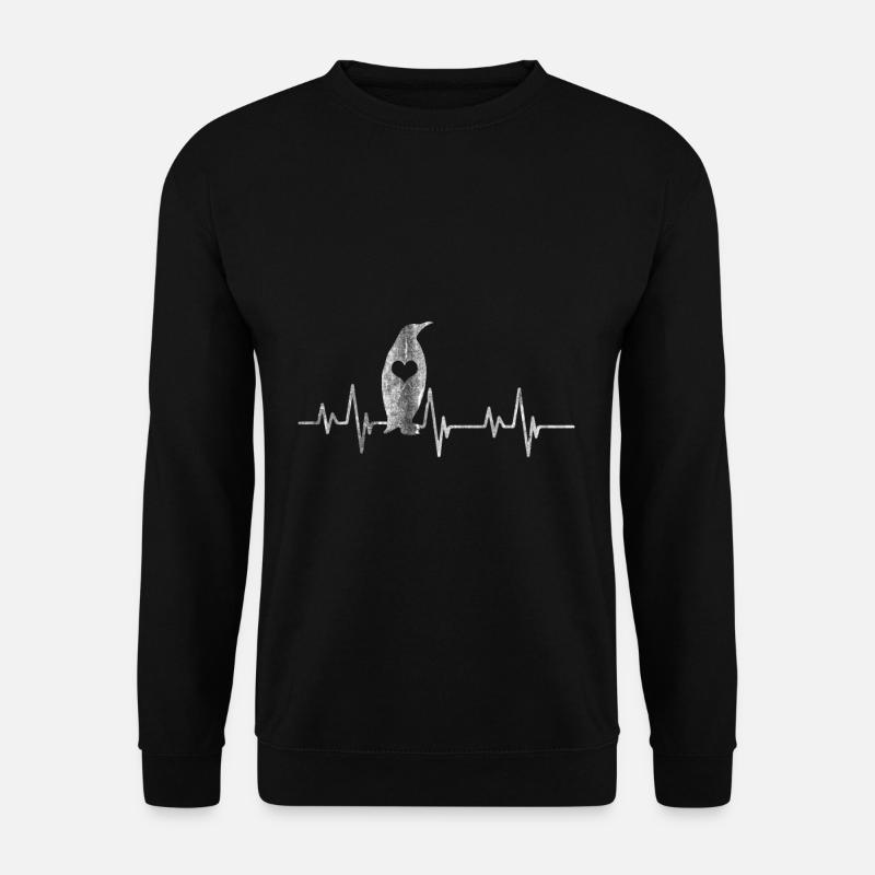Pinguin Puls Herz - Unisex Pullover - Schwarz