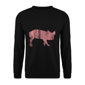 porc - Sweat-shirt Unisexe - noir - Devant - Alina (178cm) & Michal (187cm)