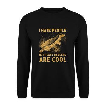 Honey badger animal lover - Unisex Sweatshirt - black - Front - Alina (178cm) & Michal (187cm)