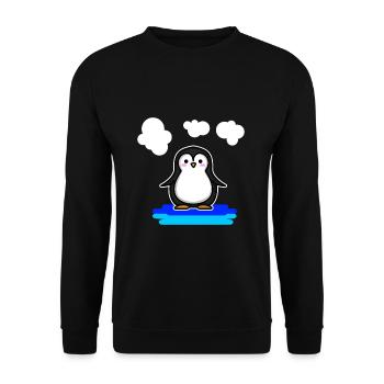 Pinguin Niedliches Tier - Unisex Pullover - Schwarz - Vorne - Alina (178cm) & Michal (187cm)