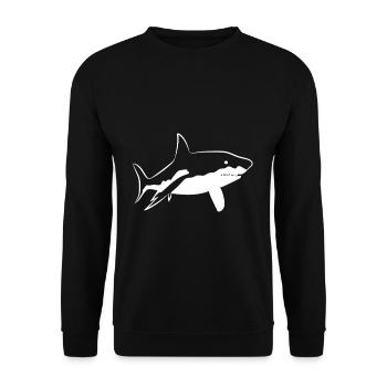 Shark fish - Unisex Sweatshirt - black - Front - Alina (178cm) & Michal (187cm)
