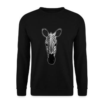 Zebra - Unisex Pullover - Schwarz - Vorne - Alina (178cm) & Michal (187cm)