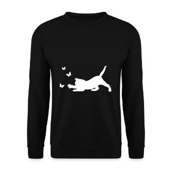Papillon chat - Sweat-shirt Unisexe - noir - Devant - Alina (178cm) & Michal (187cm)