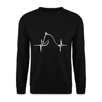 Horse heart pulse - Unisex Sweatshirt - black - Front - Alina (178cm) & Michal (187cm)