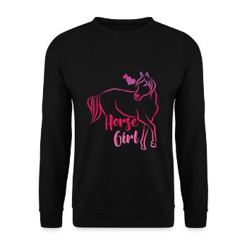 Pferd Pferdesport - Unisex Pullover - Schwarz - Vorne - Alina (178cm) & Michal (187cm)