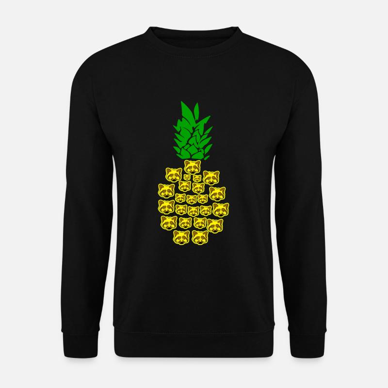 Waschbär Ananas - Unisex Pullover - Schwarz