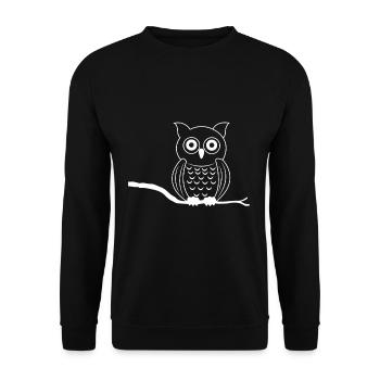 hibou - Sweat-shirt Unisexe - noir - Devant - Alina (178cm) & Michal (187cm)