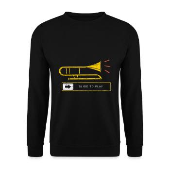 Trombone instrument - Unisex Sweatshirt - black - Front - Alina (178cm) & Michal (187cm)
