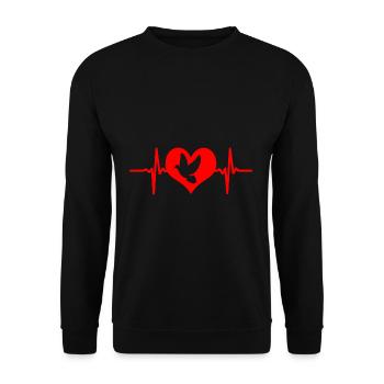 Dove heart pulse - Unisex Sweatshirt - black - Front - Alina (178cm) & Michal (187cm)