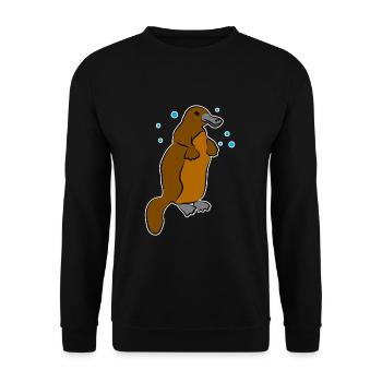 Schnabeltier - Unisex Pullover - Schwarz - Vorne - Alina (178cm) & Michal (187cm)
