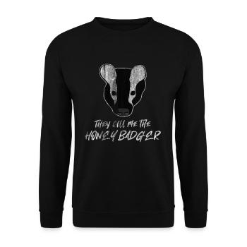 Miel de blaireau - Sweat-shirt Unisexe - noir - Devant - Alina (178cm) & Michal (187cm)