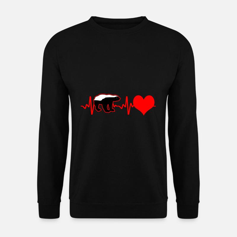 Honigdachs Herzschlag - Unisex Pullover - Schwarz