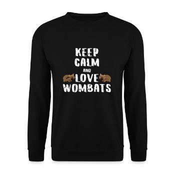 Wombat Liebe - Unisex Pullover - Schwarz - Vorne - Alina (178cm) & Michal (187cm)