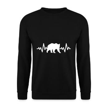 Bear pulse heart - Unisex Sweatshirt - black - Front - Alina (178cm) & Michal (187cm)