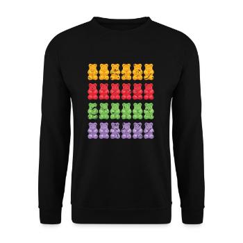 Bär Gummibär - Unisex Pullover - Schwarz - Vorne - Alina (178cm) & Michal (187cm)