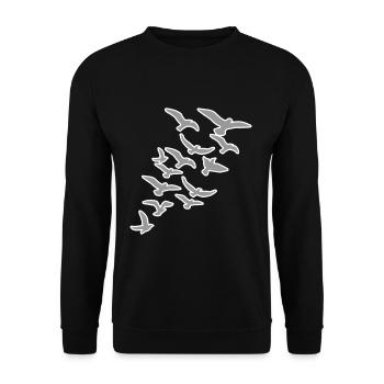 Oiseaux oiseaux migrateurs - Sweat-shirt Unisexe - noir - Devant - Alina (178cm) & Michal (187cm)