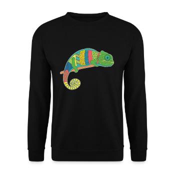 Chameleon Colorful - Unisex Sweatshirt - black - Front - Alina (178cm) & Michal (187cm)