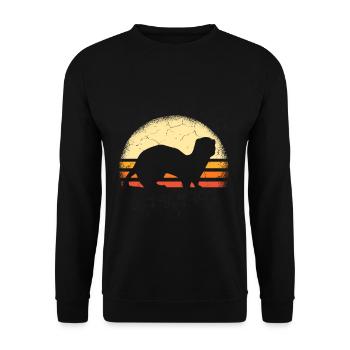Ferret Marten Marten - Unisex Sweatshirt - black - Front - Alina (178cm) & Michal (187cm)